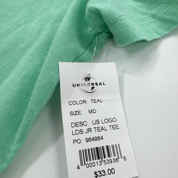 Universal Studios Womens T Shirt Medium Teal Green Lightweight Soft Tee NEW - Picture 2 of 11